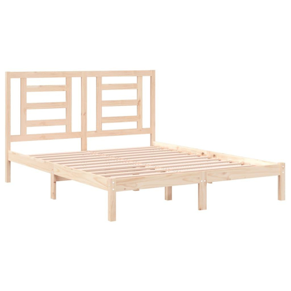 vidaXL Sängram massiv furu 150x200 cm Brun