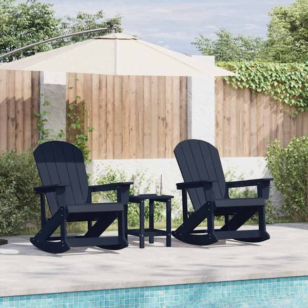 vidaXL Adirondack Gungstolar 2 st Mörkblå HDPE Marinblå