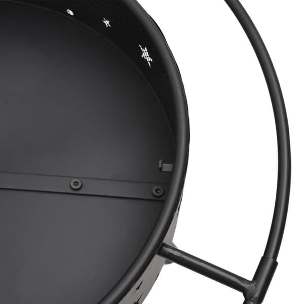 vidaXL Eldstad med eldgaffel 70 cm XXL stål Svart