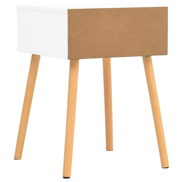 vidaXL Sängbord vit och sonoma-ek 40x40x56 cm konstruerat trä Beige