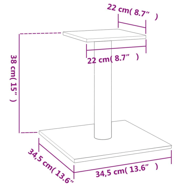 vidaXL Klöspelare med plattform gräddvit 38 cm Kräm