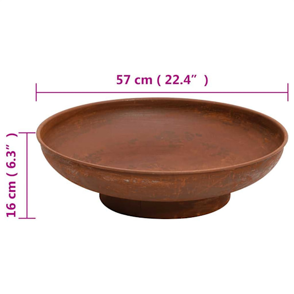 vidaXL Eldstad 57 cm stål Brun