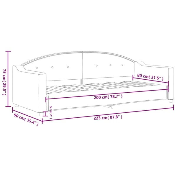 vidaXL Dagbädd mörkgrå 80x200 cm tyg Grå
