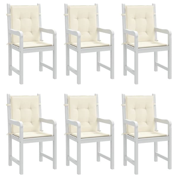 vidaXL Trädgårdsstolsdynor 6 st Gräddvit 100 x 50 x 3 cm Creme
