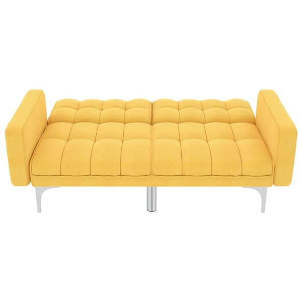 vidaXL Bäddsoffa i tyg gul Gul