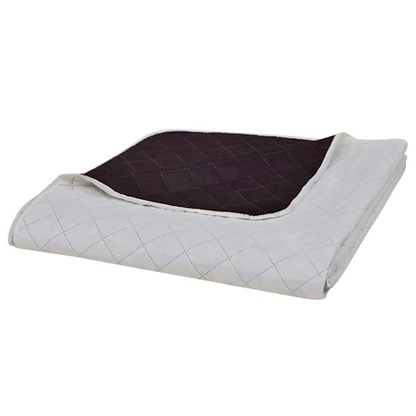 vidaXL Dubbelsidigt vadderat överkast beige/brun 170 x 210 cm Beige