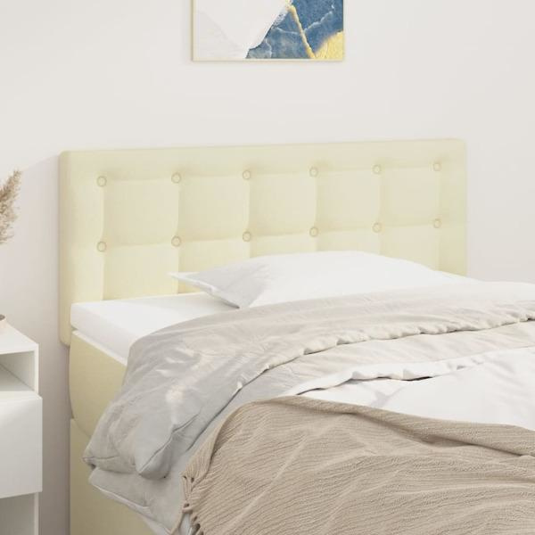 vidaXL Sänggavel gräddvit 100x5x78/88 cm konstläder Kräm