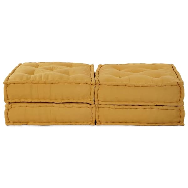 vidaXL Modulsofa enhet 2 st Tyg Gul 140 x 70 x 36 cm Gul