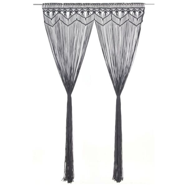 vidaXL Gardin makramé antracit 140x240 cm bomull Antracit