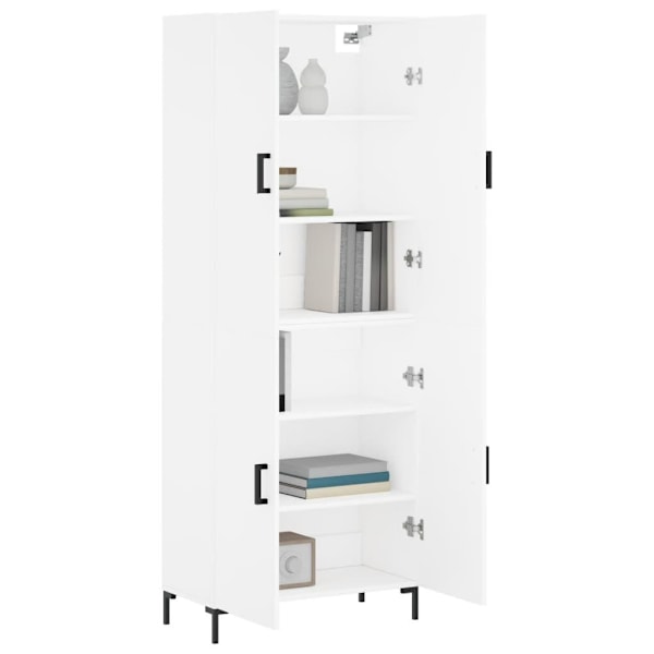 vidaXL Högskåp vit 69,5x34x180 cm konstruerat trä Vit