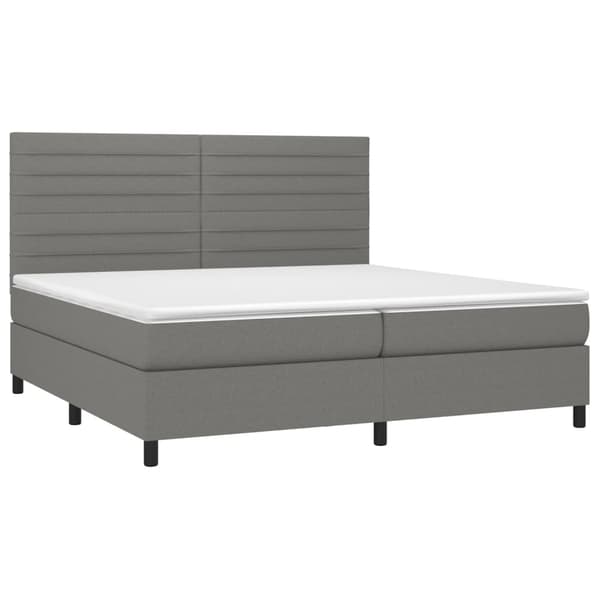 vidaXL Ramsäng med madrass mörkgrå 200x200 cm tyg Grå