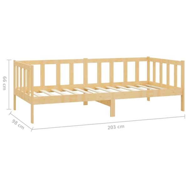 vidaXL Dagbädd massiv furu 90x200 cm Brun