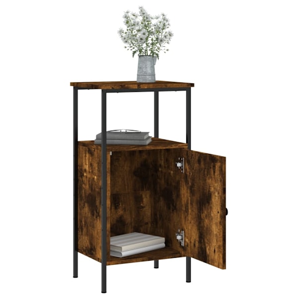 vidaXL Sängbord 2 st rökfärgad ek 41x31x80 cm konstruerat trä Brun