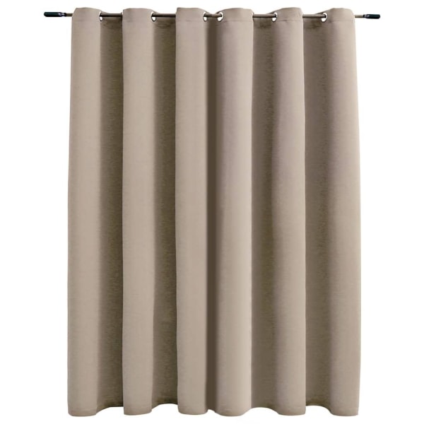 vidaXL Mörkläggningsgardin med metallringar beige 290x245 cm Beige