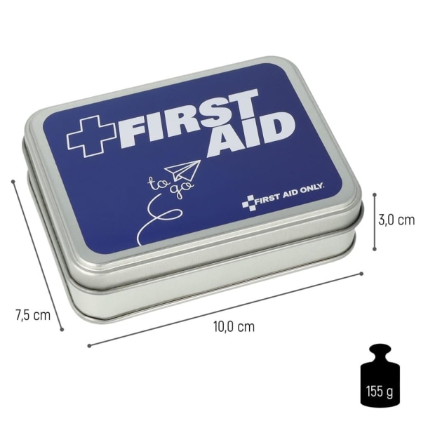 FIRST AID ONLY Nödpaket 22 delar To Go metalllåda Silver