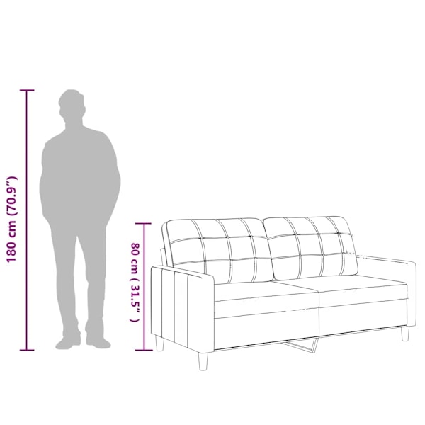 vidaXL 2-sitssoffa svart 140 cm konstläder Svart