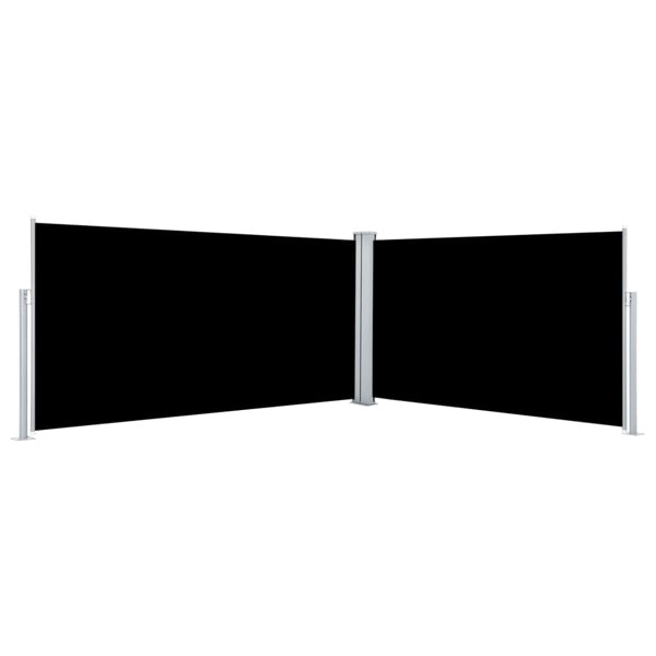 vidaXL Infällbar sidomarkis svart 160x600 cm Svart