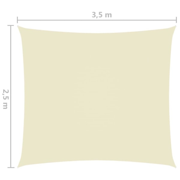 vidaXL Solsegel oxfordtyg rektangulärt 2,5x3,5 m gräddvit Creme