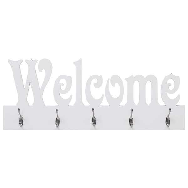 vidaXL Väggkrokar WELCOME vit 74x29,5 cm Vit