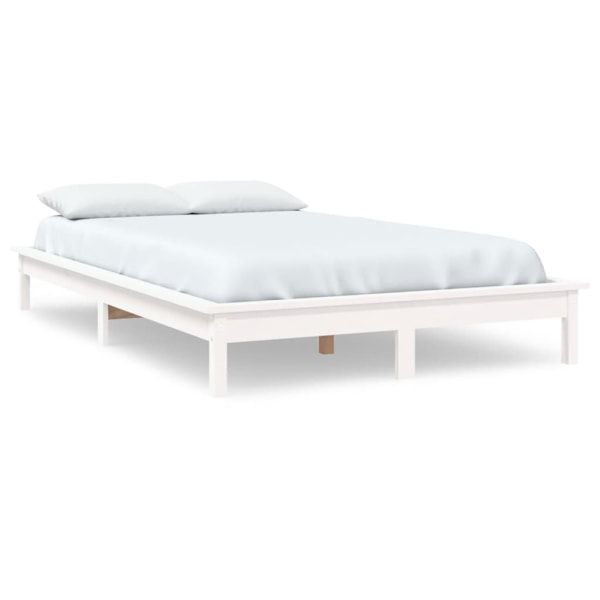 vidaXL Sängram vit 120x200 cm massiv furu Vit