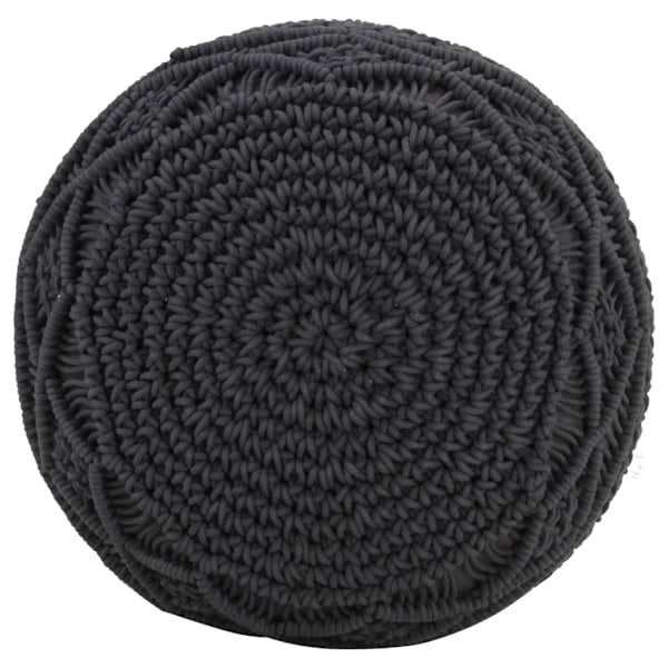vidaXL Handgjord sittpuff makramé antracit 45x30 cm bomull Antracit