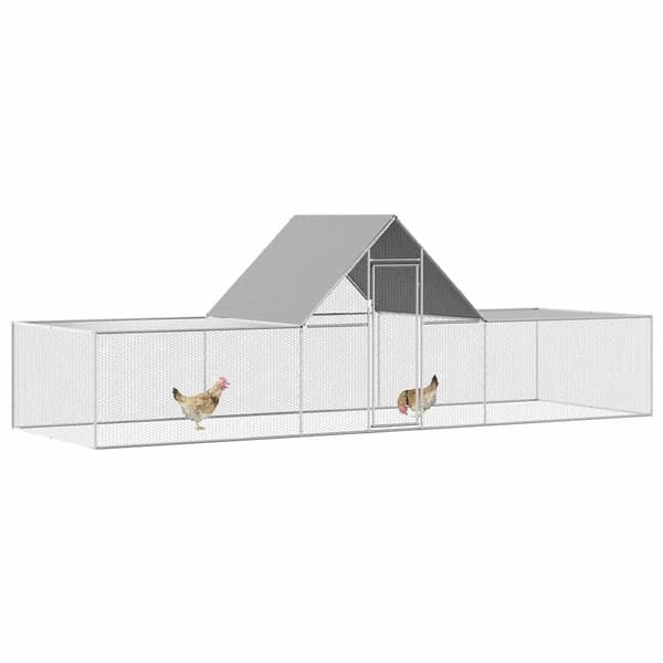 vidaXL Hönsbur 6x2x2 m galvaniserat stål Silver
