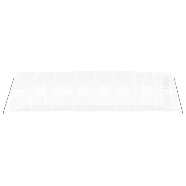 vidaXL Växthus med stålram vit 24 m² 8x3x2 m Vit
