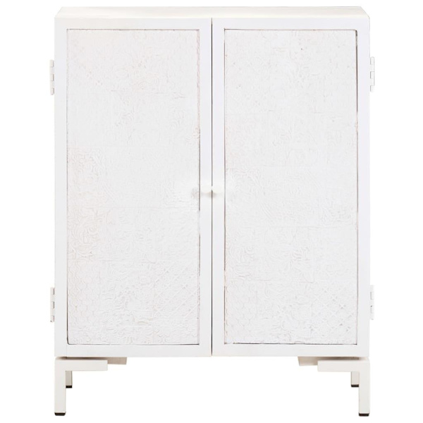 vidaXL Skänk 60x30x76 cm massivt mangoträ Vit