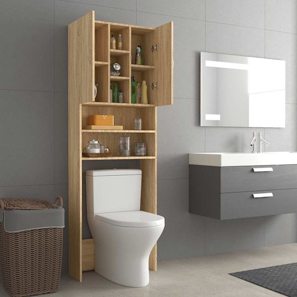vidaXL Tvättmaskinsskåp sonoma-ek 64x25,5x190 cm Sonoma oak