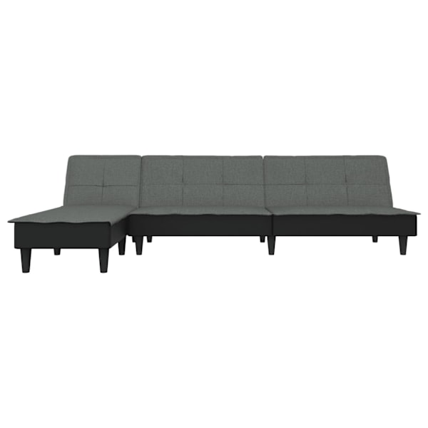 vidaXL L-formad soffa mörkgrå 255x140x70 cm tyg Grå