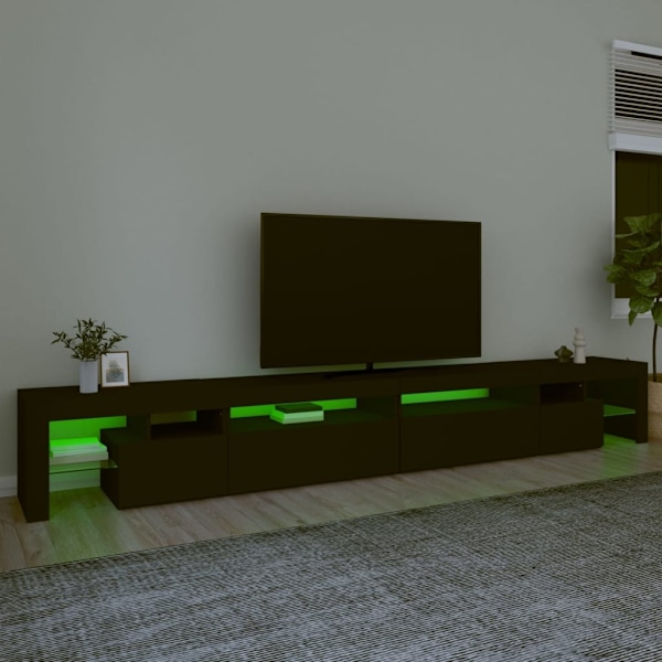 vidaXL Tv-bänk med LED-belysning svart 290x36,5x40 cm Svart