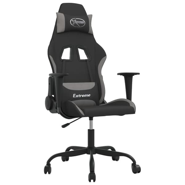 vidaXL gamingstol svart och ljusgrå tyg Grå