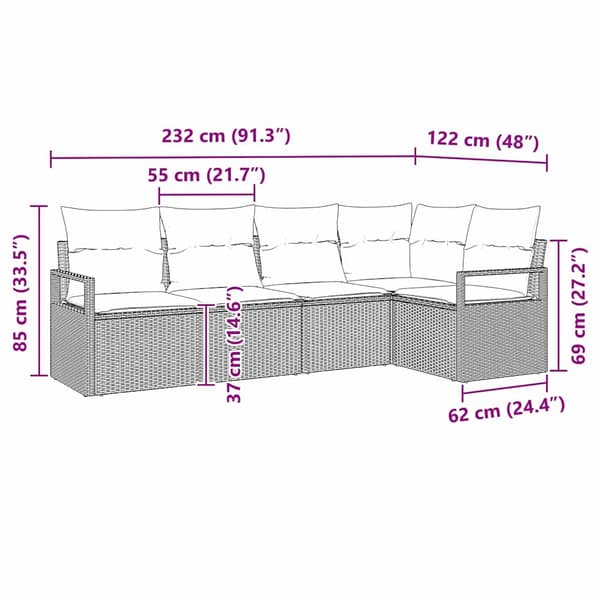 vidaXL Soffset 5 st Beige konstrotting Beige
