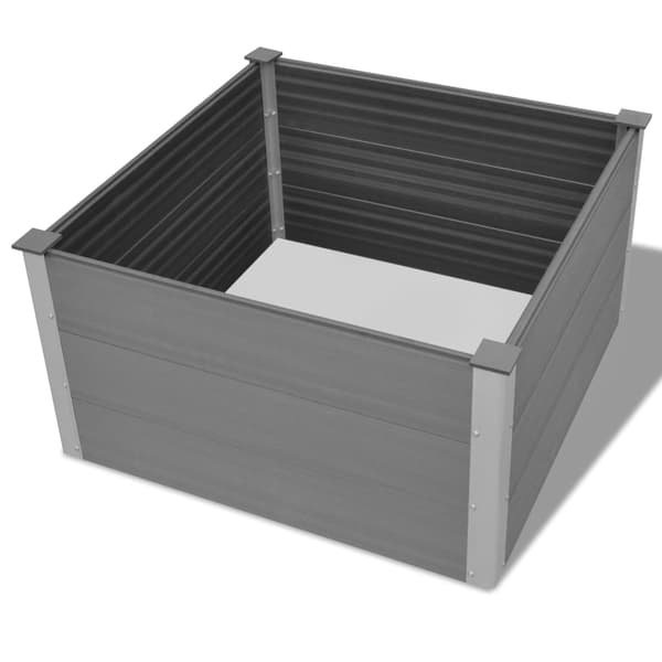 vidaXL Odlingslåda WPC 100x100x54 cm grå grå
