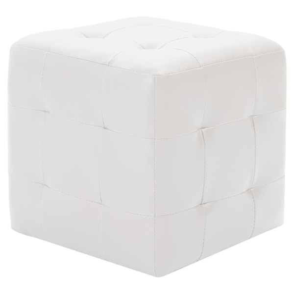 vidaXL Sittpuff 2 st vit 30x30x30 cm konstläder Vit