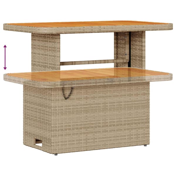 vidaXL Trädgårdsoffset 9 st Beige konstrotting Beige