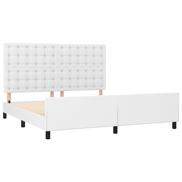vidaXL Sängram med huvudgavel vit 160x200 cm konstläder Vit
