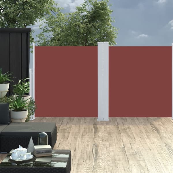 vidaXL Infällbar sidomarkis brun 100x600 cm Brun