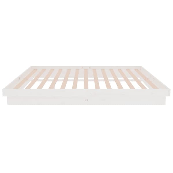 vidaXL Sängram vit massivt trä 150x200 cm Vit