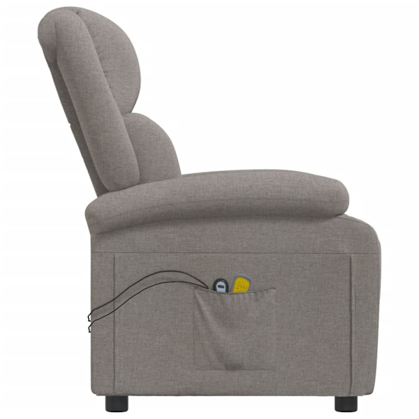 vidaXL Elektrisk massagefåtölj taupe tyg Taupe