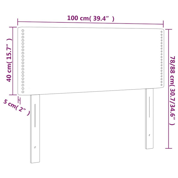 vidaXL Sänggavel svart 100 x 5 x 78/88 cm konstläder Svart