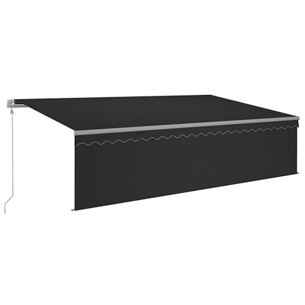 vidaXL Automatiserad markis rullgardin vindsensor LED 5x3m antracit Antracit