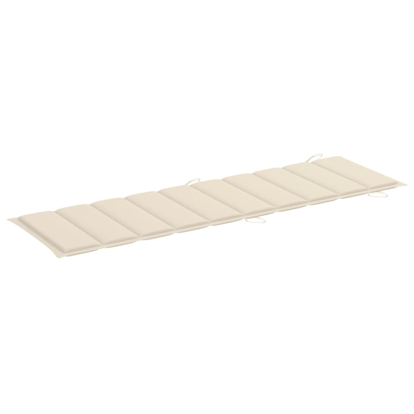 vidaXL Solsängar 2 st med bord och dynor massivt akaciaträ Creme