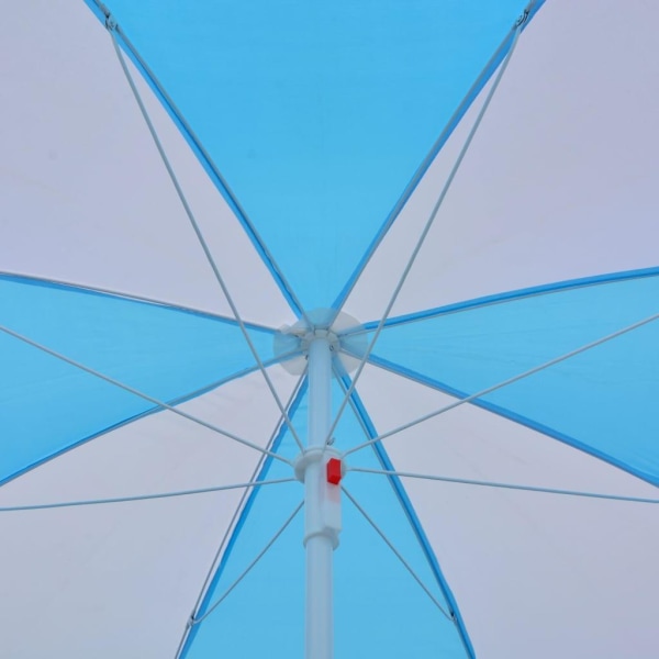 vidaXL Strandtält/parasoll blå och vit 180 cm tyg multifärg