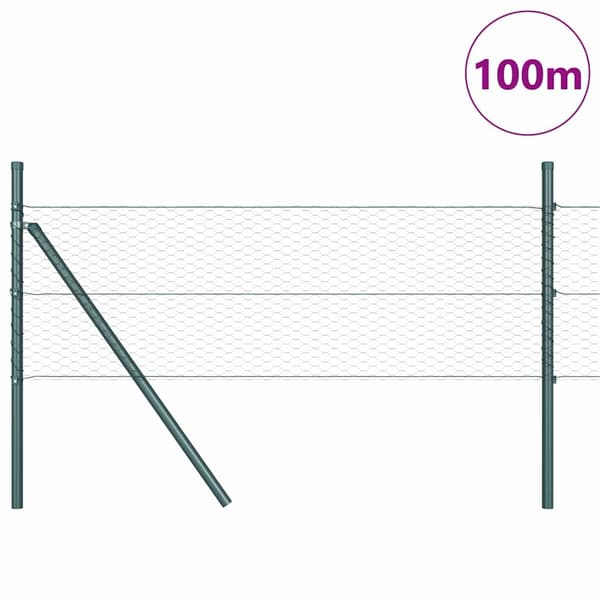 vidaXL Hexagonalt staket markfäste 100 x 0,5 m PVC-belagda stål Grå Grå