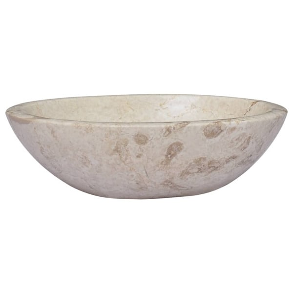 vidaXL Handfat gräddvit 53x40x15 cm marmor Creme