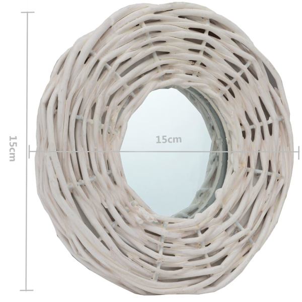 vidaXL Speglar 3 st vit 15 cm korgmaterial Vit
