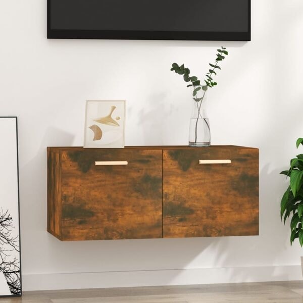 vidaXL Väggskåp rökfärgad ek 80x35x36,5 cm konstruerat trä Brun