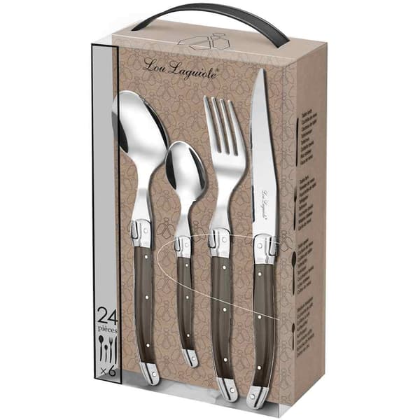 Lou Laguiole Bestick 24 delar Tradition peppar multifärg