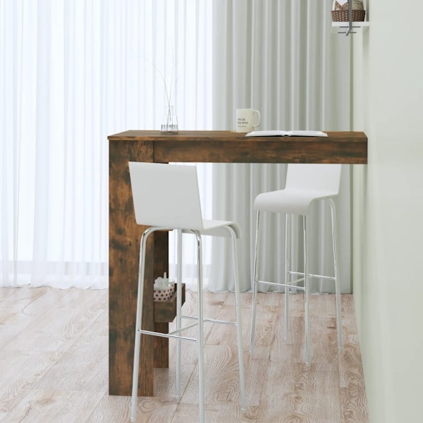 vidaXL Barbord väggmonterat rökfärgad 102x45x103,5 cm konstruerat trä Brun